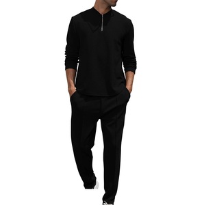 Ensemble de survêtement décontracté pour homme, de haute qualité, personnalisé, été, deux pièces, respirant, t-shirt à manches courtes, pantalon, jogging - Product Image 1