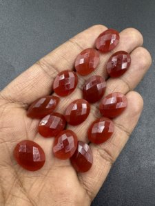 Piedra preciosa suelta de ónix rojo Natural de alta calidad, corte a cuadros de Briolette, forma ovalada, 15x20mm, 1kg, a la venta, lista para exportar - Product Image 3