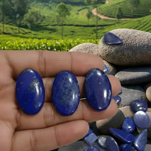 พลอยลาพิสลาซูลีคุณภาพสูง ทรงคาโบชอง ทำด้วยมือ เรียบเนียน หินกึ่งมีค่า บำบัดรักษา ทุกทรงและทุกขนาด ตัดตามสั่ง - Product Image 5