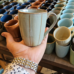 ชุดแก้วชาและกาแฟขนาดใหญ่350มล. เคลือบเงาทนทานต่อรอยขีดข่วนและใช้กับเครื่องล้างจานได้อย่างปลอดภัย - Product Image 1