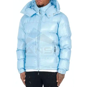 Venta al por mayor de primera calidad, ropa de invierno para hombres, chaquetas acolchadas con cuello levantado y capucha de Color sólido de alta calidad, relleno de plumón de algodón cálido aislado - Product Image 2
