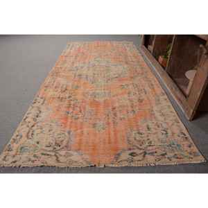 Vintage 39 X 83 ft Orange Beige Turkish <b>Rug</b> Classic Large Area 4m Rectangle Hallway Pattern Wool <b>Seagrass</b> Latex Room <b>Rug</b> - Product Image 2