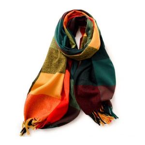 Fashion Lady Warm Long Pure Color Argyle Pattern <b>Oversized</b> Shawl Knitting Cotton Autumn <b>Scarf</b> Women's Customizable Supplier BD - Product Image 1