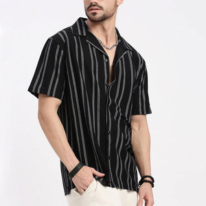 2026 New Arrival Custom <b>Men</b> <b>Cuban</b> Collar Casual <b>Shirts</b> Polyester Material Made <b>Men</b> <b>Cuban</b> Collar <b>Shirts</b> - Product Image 4