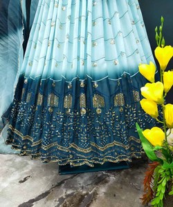 Atractivo Georgette bordado Zari trabajo listo para usar vestido con Dupatta precio al por mayor fabricación de prendas étnicas Surat Alphanumero Gharara - Product Image 2