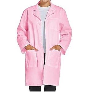Veste de médecin de laboratoire médical d'hôpital en gros blouse longue rose uniforme de médecins de sexe féminin Service médical OEM dentaire respirant - Product Image 1
