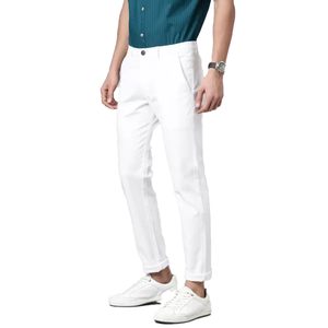 Nuevo estilo Primavera Verano y otoño Pantalones casuales para hombres Pantalones chinos de algodón OEM para hombres Pantalones elásticos ajustados clásicos para hombres - Product Image 2