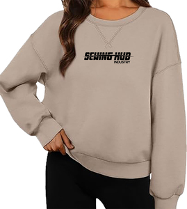 Sweatshirts tricotés OEM Crewneck casual Broderie Lettres Loose Drop Shoulder Figures Manches Longues Respirant Écologique - Product Image 5