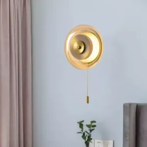 ไฟติดผนัง LED ทรงดิสก์ รุ่น Avelune 4W/6W พร้อมรีโมทคอนโทรล ตัวโคมทองเหลือง สำหรับห้องนั่งเล่นและห้องนอน - Product Image 6