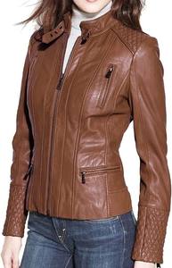 โรงงานโดยตรงสไตล์ใหม่ผู้หญิงแฟชั่นBikerแจ็คเก็ตฤดูใบไม้ร่วงและฤดูหนาวแจ็คเก็ตหนังแท้ 2024 ฤดูหนาวที่กําหนดเองคลาสสิกSlim Fit - Product Image 3