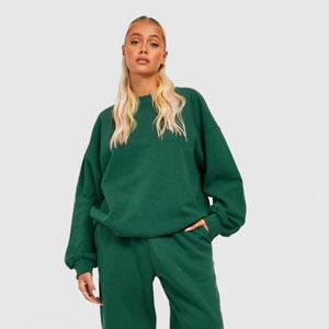 Sweatshirts d'hiver personnalisables pour femmes avec col rond uni orné d'un logo à capuche imprimé sur le devant - Product Image 4