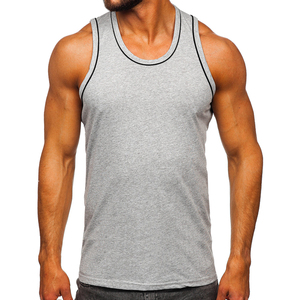 Débardeur pour hommes, débardeur de sport d'été 95% coton 5% Spandex, décolleté auto, grande taille, respirant, athlétique, style décontracté - Product Image 2