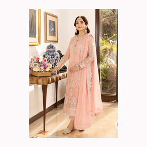 Femmes haute soie Punjabi couture longue ethnique indien pakistanais robe de soirée en gros 3 pièces Salwar Kameez Lehenga Choli - Product Image 2