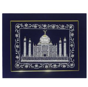 Tenture murale de luxe faite à la main style Zari en coton brodé à la main avec pierre de résine pour la décoration intérieure ou le cadeau de chambre - Product Image 2