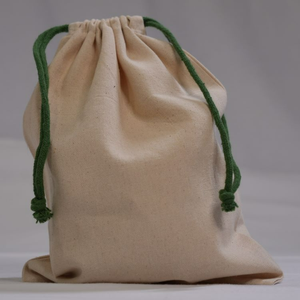 Sac cosmétique à cordon en lin de coton biologique écologique pour femmes pochette de rangement de voyage en tissu recyclé doux pour bijoux de maquillage - Product Image 2