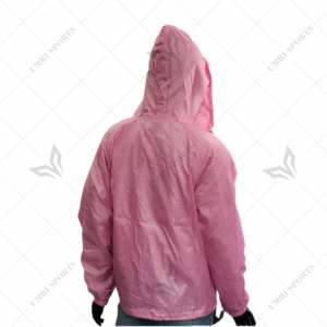 Cortavientos con capucha y cremallera AKA personalizado 100% poliéster cortavientos ligero para hombres y mujeres 1903 cortavientos rosa y verde - Product Image 6