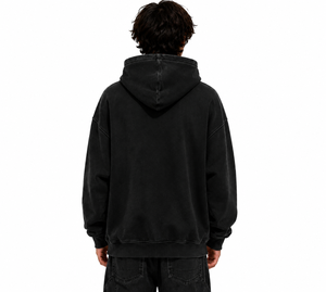 Sudadera con Capucha Oversize para Hombre, Estampado de Araña Negra, Informal, de Algodón Tejido, Estilo Urbano Otoñal, Manga Regular, Logotipo Frontal - Product Image 5
