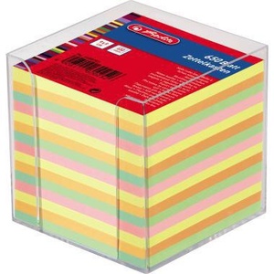 Herlitz Transparent Polystyrene <b>Memo</b> <b>Pad</b> Box 9x9x9 cm 650 Sheets - Product Image 1