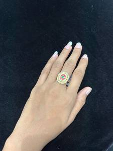 Anillo de Compromiso y Boda para Mujer TISHYA DIAMOND, con Moissanita de 2 Quilates, Corte en Racimo, Estilo Vintage, Plata de Ley Chapada en Oro, 5.5 g - Product Image 4