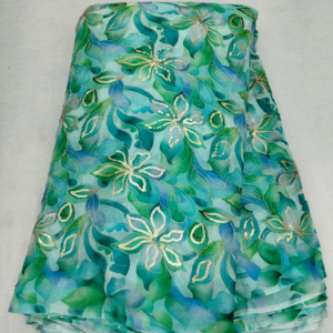 Travail élégant en mousseline de soie pure de haute qualité léger fluide et polyvalent pour les robes de mode écharpes tenues de soirée - Product Image 1