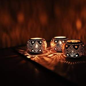 Handcrafted <b>Coconut</b> Shell Tea Light Holder-Minimalist <b>Candle</b> Stand Bowl for Weddings & Home Decor | VIET FARGIMEX - Product Image 5