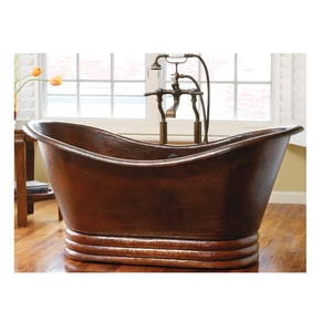 High Quality Shiny Surface Copper <b>Bathtub</b> with Nickel Coating Metal Material for Home Hotel Bathroom Use Manufactured India - Product Image 2
