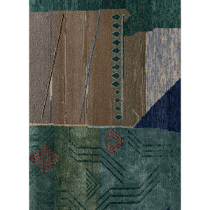 Manchaha <b>Green</b> Hand Knotted Wool Bamboo <b>Silk</b> Rug 10mm Thick Rectangle Abstract Pattern for Home Hallway for Home Floor Les-2867 - Product Image 3