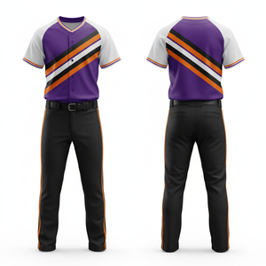 Uniforme de Béisbol PrimeField, Logotipo Personalizado por Sublimación, 100% Poliéster, Cuello en V, Secado Rápido, Unisex, para Entrenamiento y Partidos - Product Image 3