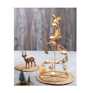 Bougeoir en métal en forme d'arbre classique Bougeoir noir Joyeux Noël et bougeoir décoratif festif au meilleur prix - Product Image 2