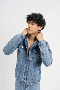 Chaqueta Vaquera de Mezclilla para Hombre, Estilo Urbano, de Alta Calidad, para Otoño e Invierno, Servicio OEM, Personalizable por el Fabricante - Product Image 4