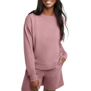 Sweat-shirt décontracté en molleton français pour femme, prix abordable, léger, grandes tailles, 100 % coton, écologique, coupe-vent, automne/hiver - Product Image 1