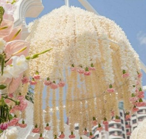 Guirnalda de flores de Rosa jazmín para decoración de boda Diwali Navratri Festival indio decoración de moda fiesta temática evento musulmán Nikah - Product Image 1