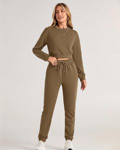 Women Training Gym Wear Track Suits Custom Made Two 2 Piece Sweat Suit Set Jogging Wear New Designs Tracksuit for Women - Product Image 3