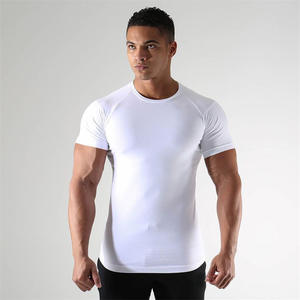 Muscle Fitness Verano de manga corta para hombre deportes Fitness correr entrenamiento traje elástico moda cuello redondo Camiseta para hombre - Product Image 3