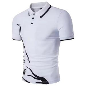 Jersey de algodón de primera calidad para hombre para polos, nueva tendencia de moda, tela de punto personalizada, técnicas impresas informales de talla grande - Product Image 2