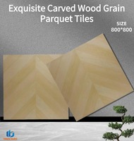 Bestseller 800x800mm Matte Holz-Mosaik Porzellanfliesen für Wohnzimmer Esszimmer Schlafzimmer Villa Carreaux De Sol 80x80