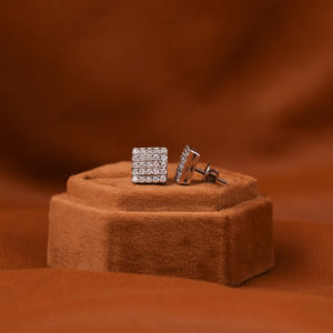 Round Cut Lab Grown Diamond Stud Earrings Full Iced 14KT Solid Gold Classic Luxury Earring to Gift <b>Her</b> <b>Birthday</b> - Product Image 2