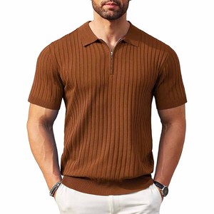 Camisas de Golf para Hombre, Manga Larga, Cierre de Cremallera, Estilo Casual Elegante, Cuello en V, 100% Algodón Canvas, Sólidas, Transpirables, de Secado Rápido, con Logotipo Frontal - Product Image 5