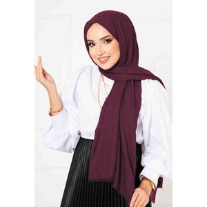 Ensemble élégant de châle, écharpe, gants et chapeau en viscose de bambou écologique bordeaux pour femme - Product Image 2