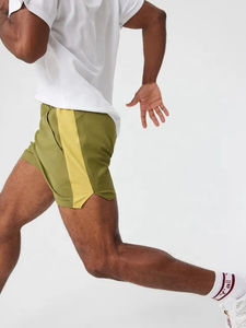 Short décontracté à l'acide pour hommes, avec cordon de serrage, taille élastique, short d'été délavé à l'acide avec poches - Product Image 2