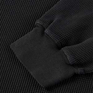 Sudadera con Capucha de Forro Polar Térmico con Logotipo Personalizado, Sudadera de Corte Holgado para Hombre, Sudadera Corta con Cuello Redondo, Sudadera Negra - Product Image 5