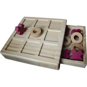 Juego de Mesa Tic Tac Toe de Madera para Niños y Adultos, Clásico Juego Familiar de Tres en Raya, Juego de Estrategia Hecho a Mano para el Hogar - Product Image 2