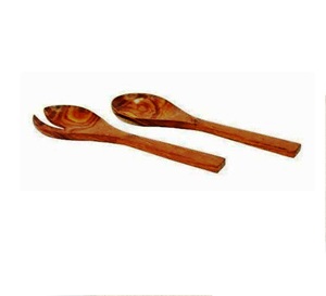 Ensemble de service à salade en bois de manguier émaillé Ensemble de service à salade fait à la main Produit en bois pour la cuisine à domicile - Product Image 3