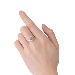 Premium Cushion Cut Fancy Pink Diamond Double Halo Juego de anillos de compromiso nupcial 6Ct Moissanite Anillo de bodas de plata Fabricante - Product Image 4