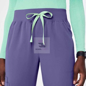 Custom Logo Hospital Scrub Pants High-Waisted Knitted Scrubs Uniform - Product Image 5