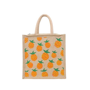 Petit sac cadeau en jute personnalisé, sac fourre-tout en jute robuste, sac de courses recyclable et tendance avec poignée en ruban - Product Image 2