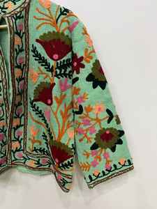 Suzani, chaqueta bordada a mano, ropa de mujer, chaqueta de invierno, abrigo de algodón bohemio indio, ropa de abrigo étnica hecha a mano, regalo para ella - Product Image 4