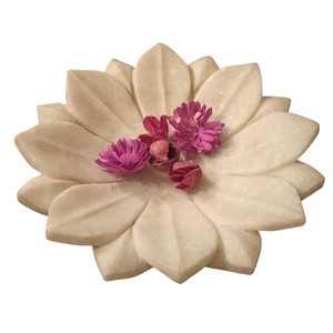 Bol en marbre blanc de Makrana de la meilleure qualité pour les cadeaux promotionnels et d'affaires Bol à fleurs en marbre blanc pour prêt à expédier - Product Image 1