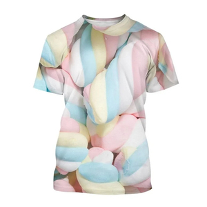 T-shirts pour hommes en tissu tricoté avec impression par sublimation, coupe classique, polyester et coton, écologiques, vêtements décontractés - Product Image 2