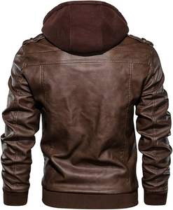 Chaqueta de Cuero Entallada para Hombre, Diseño Moderno con Bolsillos con Cremallera y Cuello Alto, Nuevo Estilo de Invierno, Piel de Vaca, Servicio OEM - Product Image 3